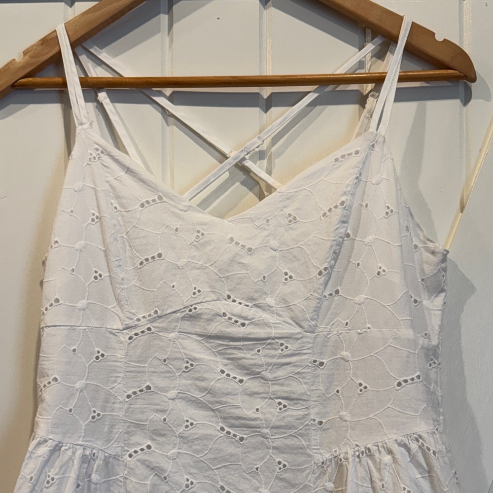 White Eyelet Midi Dress